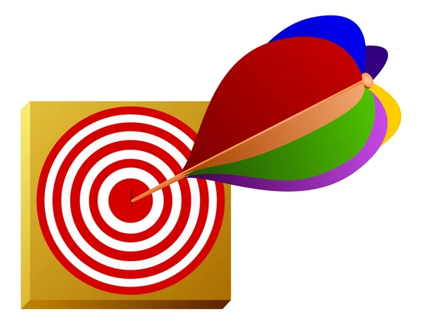 Vector afbeelding van een dart en het doel — Stockvector