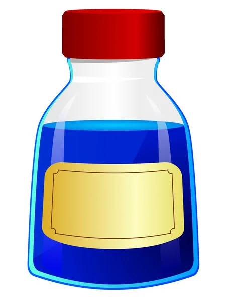 Ilustração vetorial de uma garrafa de tinta — Vetor de Stock