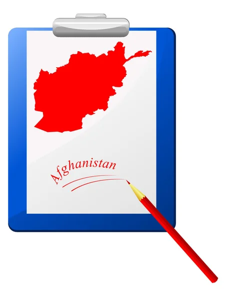 Vector illustratie van het klembord met een kaart van Afghanistan — Stockvector