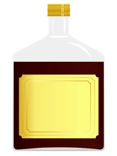 Vector image of a bottle with brown liquid — Stock Vector