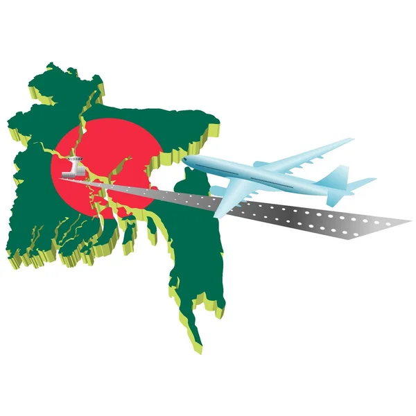 在 banglades 中的空中旅行 — 图库矢量图片
