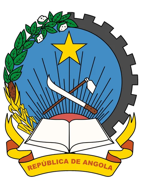El escudo de armas nacional de Angola — Vector de stock
