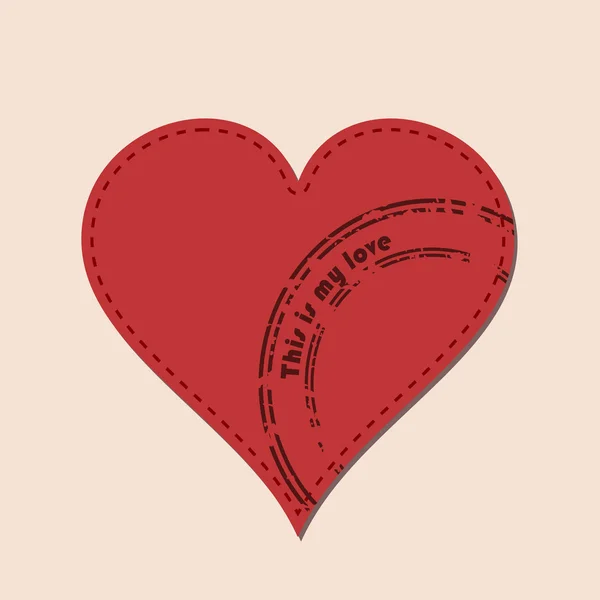 Vektor illustration av hjärta och stämplar — Stock vektor