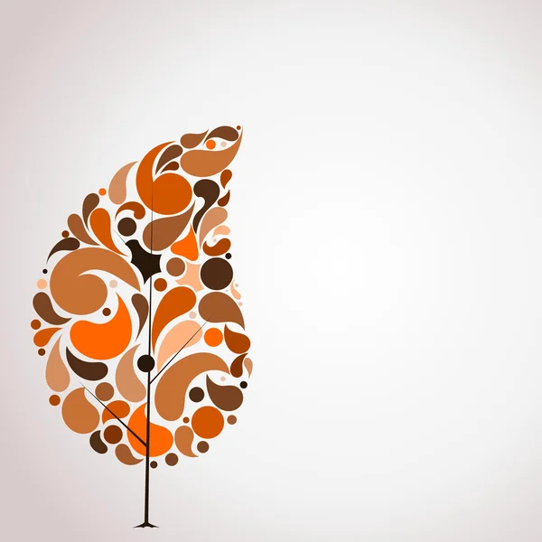 抽象的な秋の木のベクトルイラスト — ストックベクタ