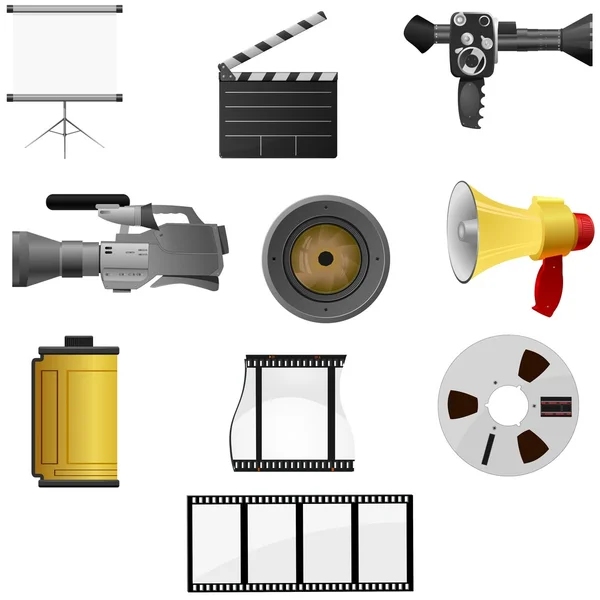 Zbiór ilustracji wektorowych do kina i zdjęć — Wektor stockowy