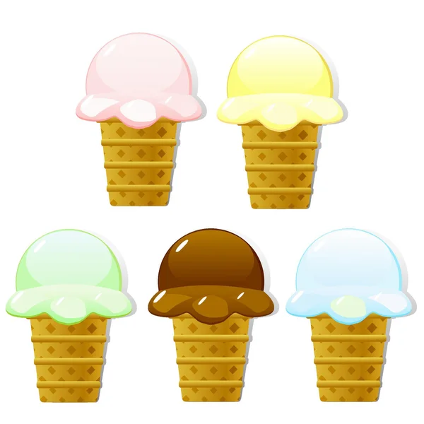 Collection of vector pictures of ice cream — Stock Vector