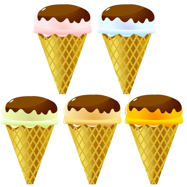 Collection of vector illustrations of ice cream — Stock Vector