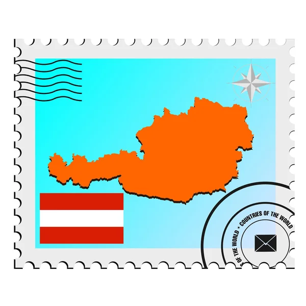 Avusturya 'nın resim haritalarıyla birlikte vektör damgası — Stok Vektör