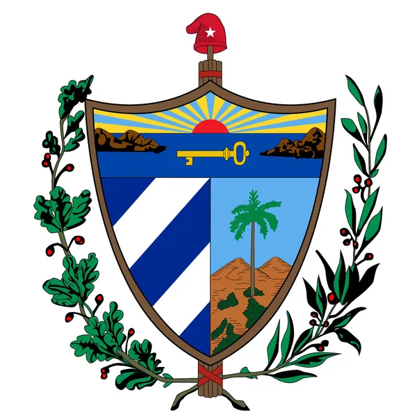 Ilustración vectorial del escudo nacional de armas de Ñuba — Vector de stock