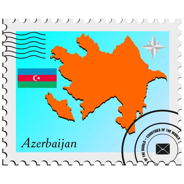 Timbre vectoriel avec les cartes-images de l'Azerbaïdjan — Image vectorielle