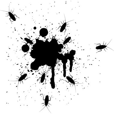 Vector illustration of spots and cockroaches clipart
