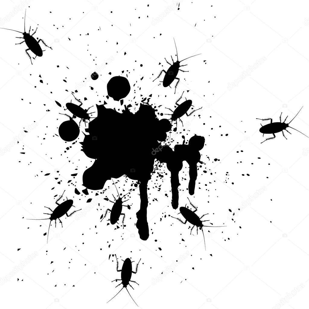Vector illustration of spots and cockroaches