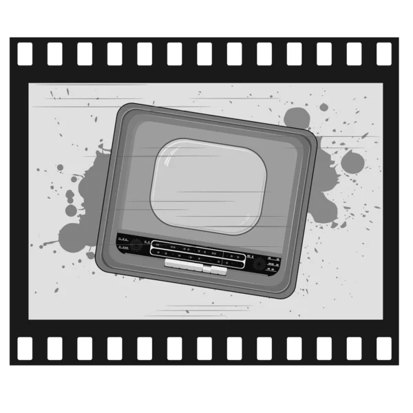 Ilustración vectorial del marco viejo con la TV vieja — Archivo Imágenes Vectoriales