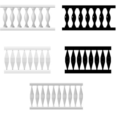 Set of silhouettes balusters clipart
