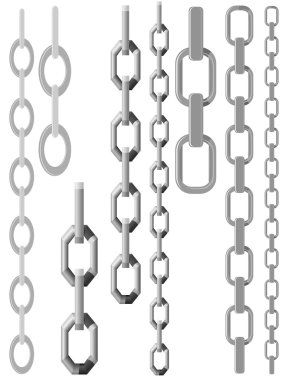 Vector illustration set of chains clipart