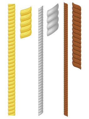 Vector illustration of a set of rope clipart