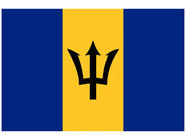 Ilustración vectorial de la bandera de Barbados — Vector de stock