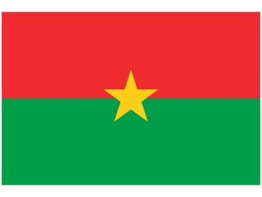 Burkina faso bayrağının vektör illüstrasyonu