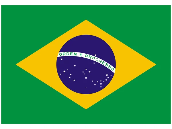 Vector illustratie van de vlag van Brazilië — Stockvector