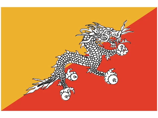 Vector ilustración de la bandera de Bután — Vector de stock