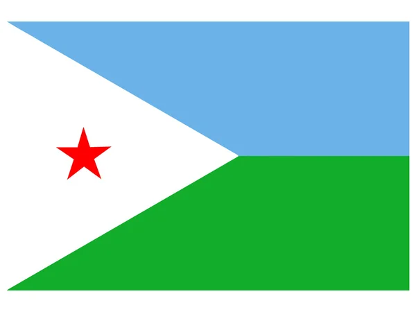 Ilustración vectorial de la bandera de Yibuti — Vector de stock