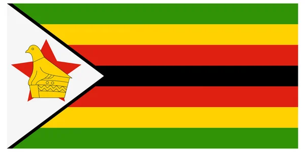 Vector illustration of the flag of Zimbabwe — Stock Vector