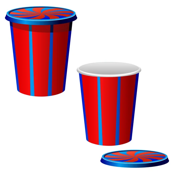 Vector illustration of a plastic cups — Stock Vector