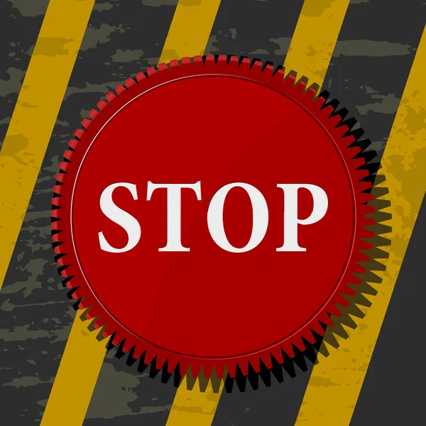 Ilustração vetorial de um botão de parada vermelho — Vetor de Stock