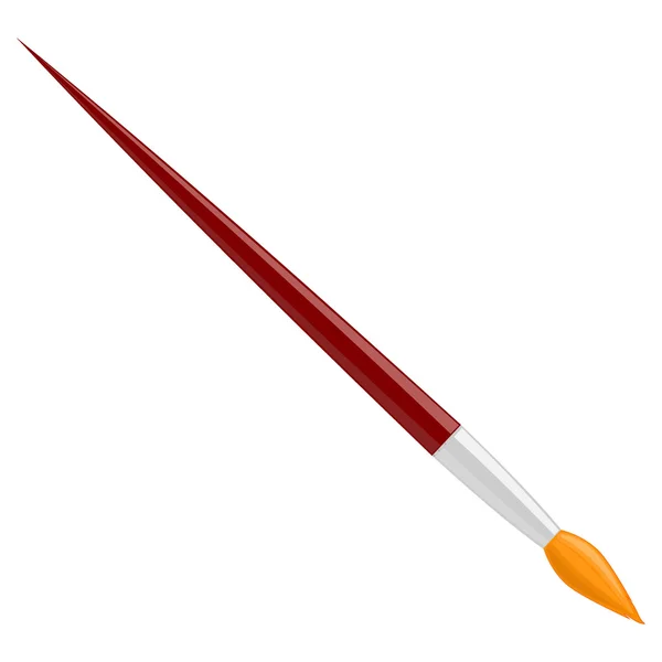 Brosse d'art avec poignée rouge — Image vectorielle
