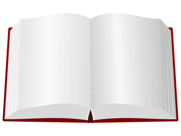 Kırmızı kapaklı açık bir kitap. — Stok Vektör