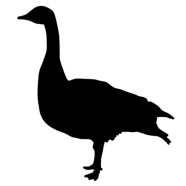 Silhouette of a Canadian goose clipart