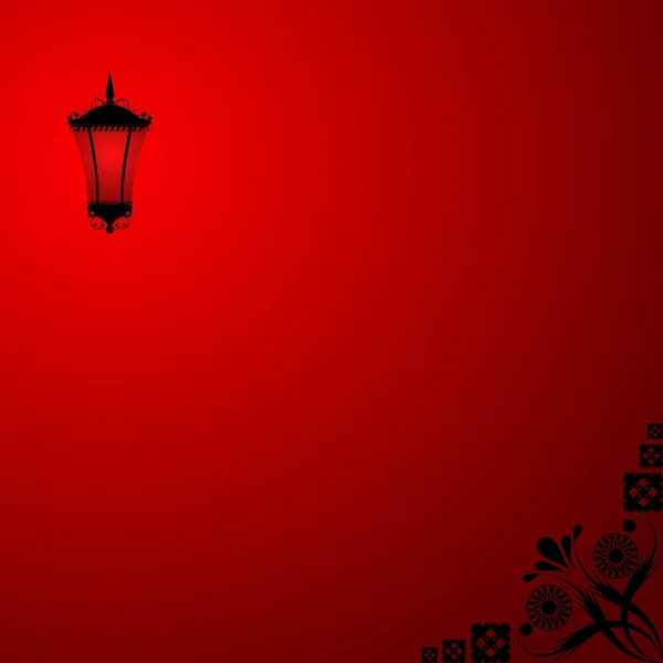 Fond avec une lanterne rouge — Image vectorielle