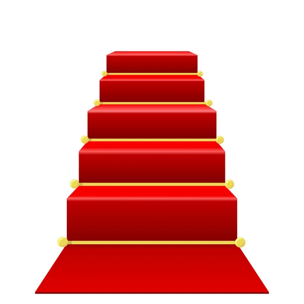 Escalera con alfombra roja — Archivo Imágenes Vectoriales