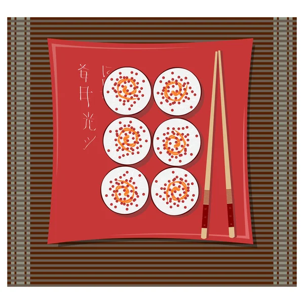 Суши на тарелке. S10 — стоковый вектор