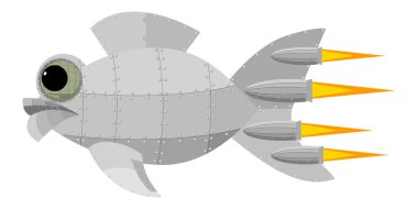 Fantastic metal fish clipart