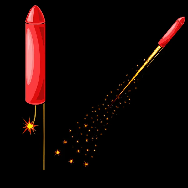 O foguete para fogos de artifício — Vetor de Stock