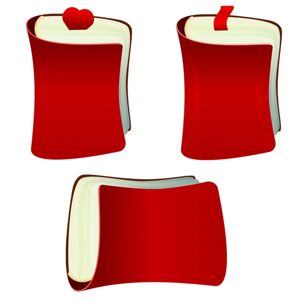 Червоний блокнот з закладкою — стоковий вектор