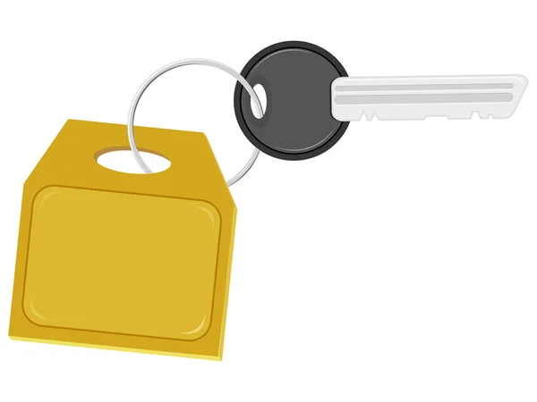 Illustrazione della chiave con etichetta sull'anello — Vettoriale Stock