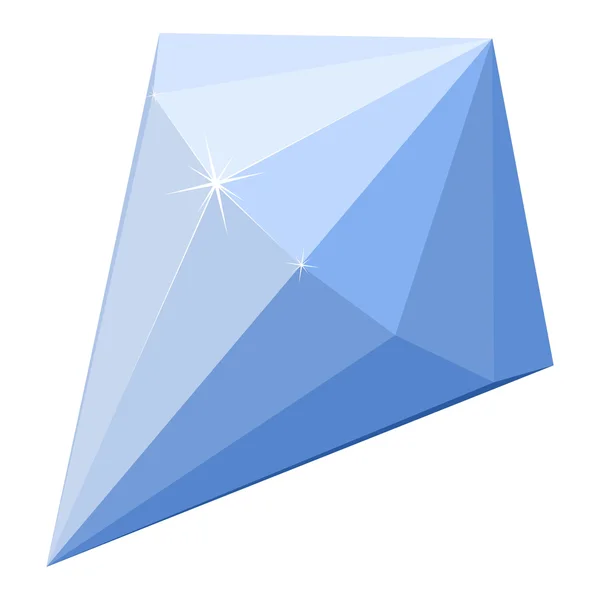 Illustrazione cartone animato di un diamante blu — Vettoriale Stock