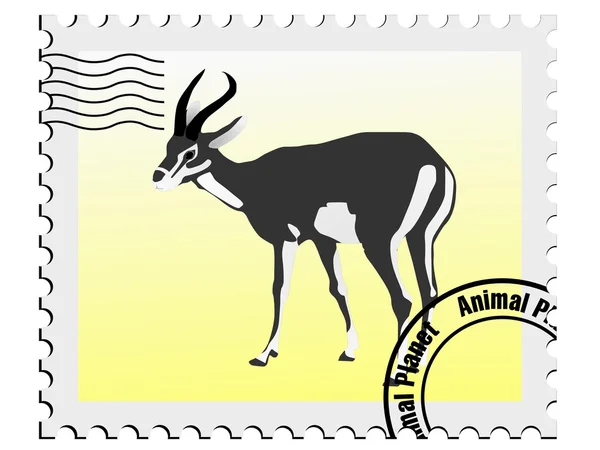 Vector stamp with the image of an gazelle — Stock Vector