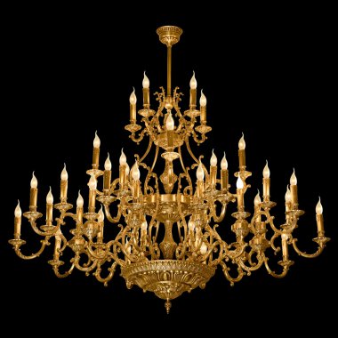 Vintage chandelier isolated on black clipart