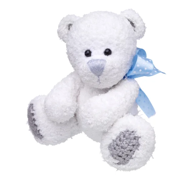 在白色背景上孤立的经典复古风格的玩具熊 — 图库照片