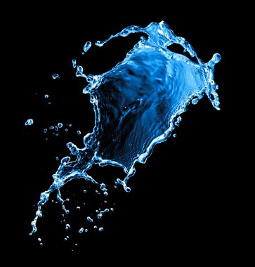 Water splash isolated on black clipart