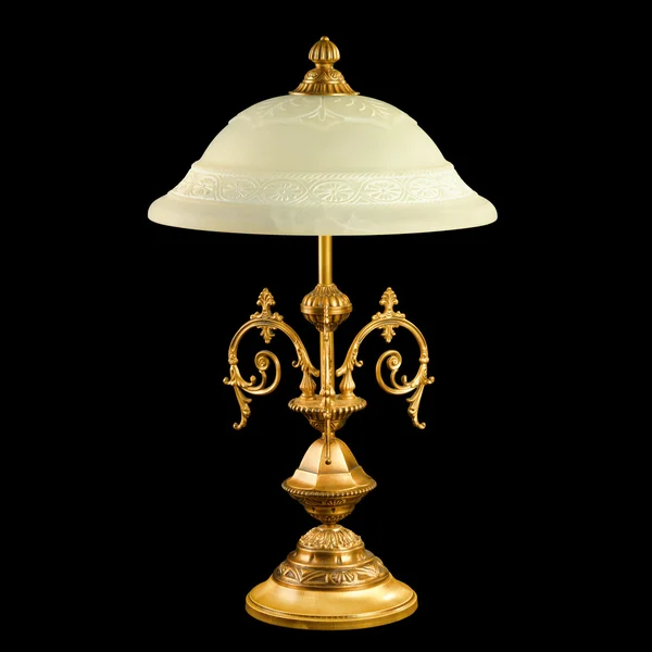 Vintage table lamp isolated on black — Stock Photo, Image