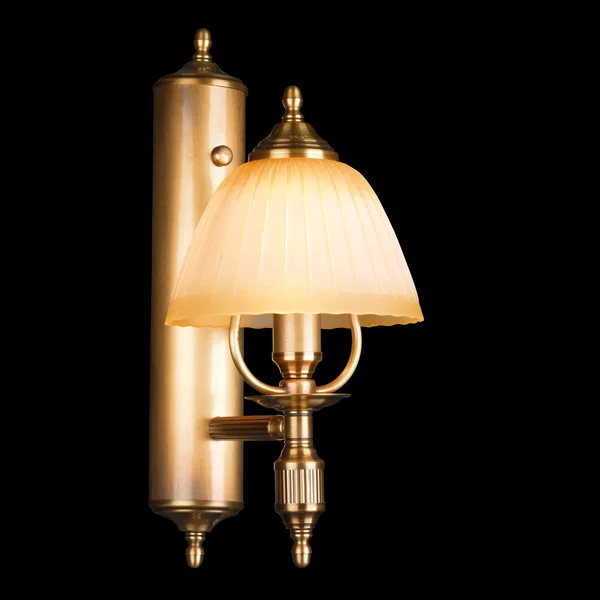 Vintage wall lamp isolated on black — Stock Photo, Image