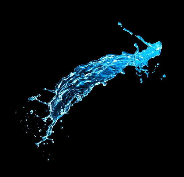 Niebieska woda splash izolowane na białym tle — Zdjęcie stockowe