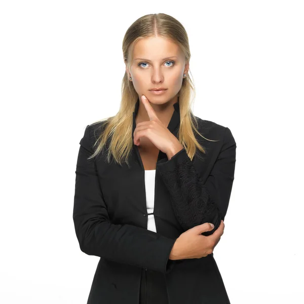 Serious business woman thinking or planning Stock Photo