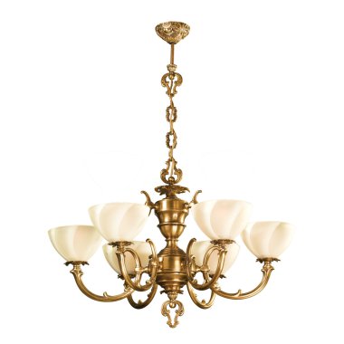 Vintage chandelier isolated on white clipart