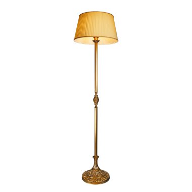 Vintage stand lamp isolated on white clipart