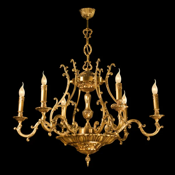 Vintage chandelier isolated on black — Stock Photo, Image